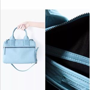 ZARA Women's Studded Bowling Bag:Sky Blue, Size:M